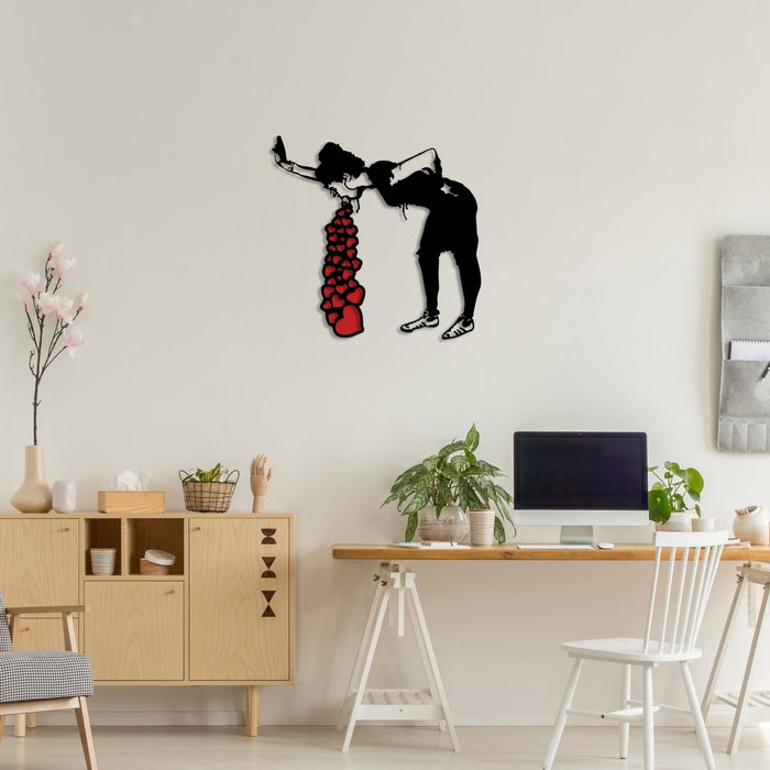 Wallity Banksy 12 Escultura de Pared Metálica Negro y Rojo Wallity Banksy 12 Escultura de Pared Metálica Negro y Rojo